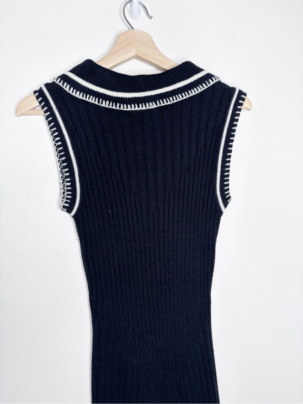 En Saison Granger Sleeveless Collared Black Knit Midi Dress Size S EUC - Picture 12 of 14